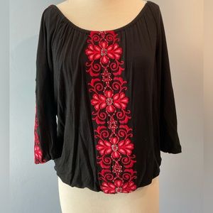 EUC INC embroidered black long sleeve